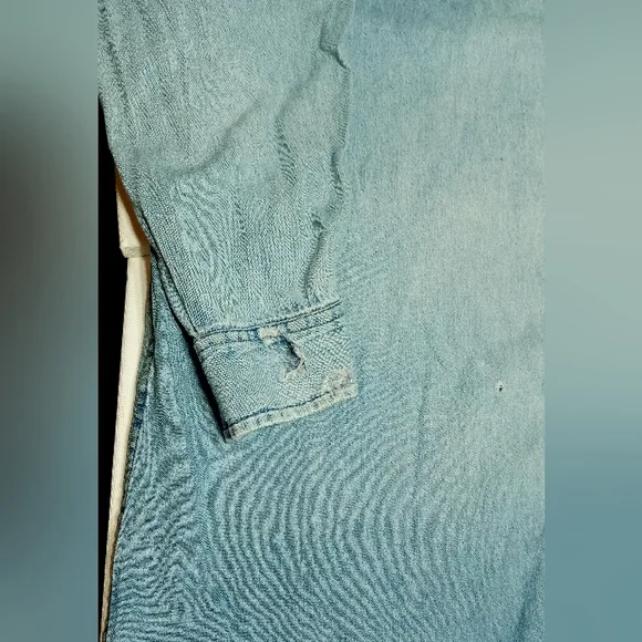 Ultra Club Men's Blue Jean Long Sleeve Button Down Shirt Sz Lg - Picture 11 of 12